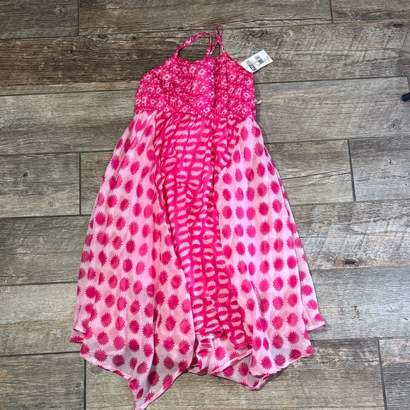 Pink Patterned Kids Casual Dress - Picture 1 of 3